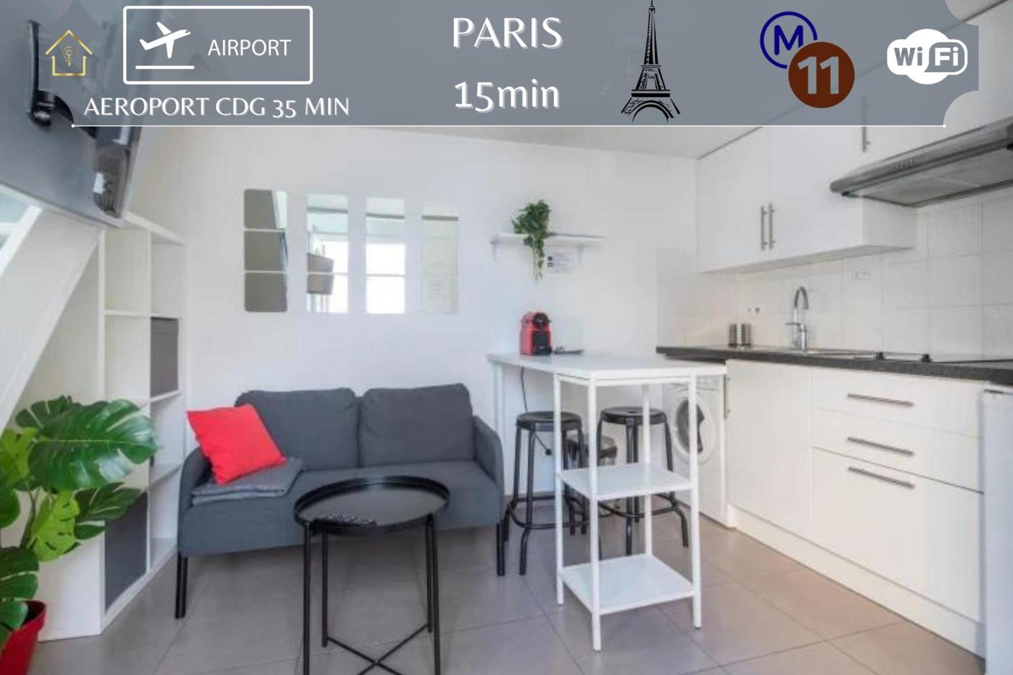 Benfleet 4 Cosy Studio Proche Paris Apartment Romainville Exterior foto