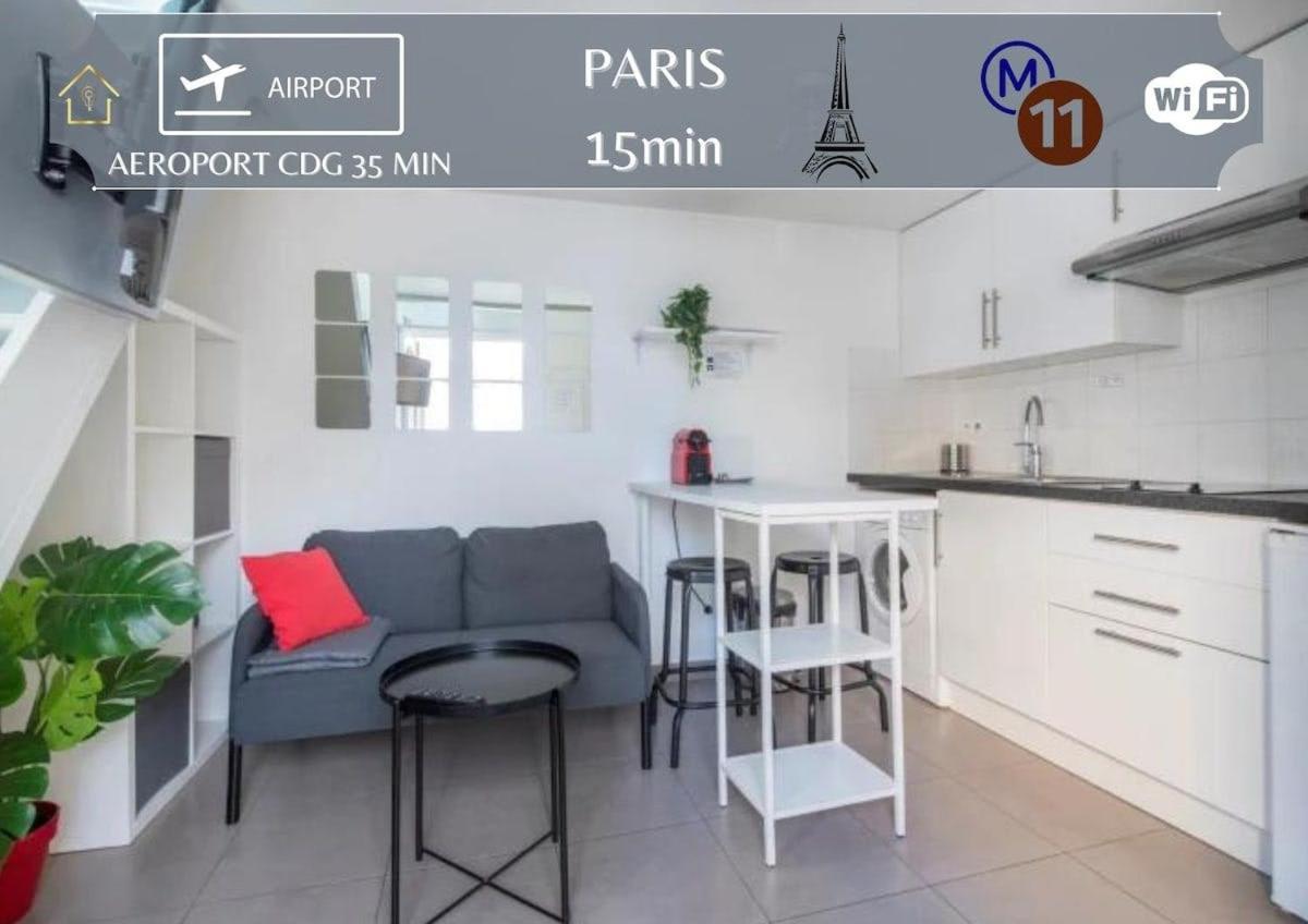 Benfleet 4 Cosy Studio Proche Paris Apartment Romainville Exterior foto